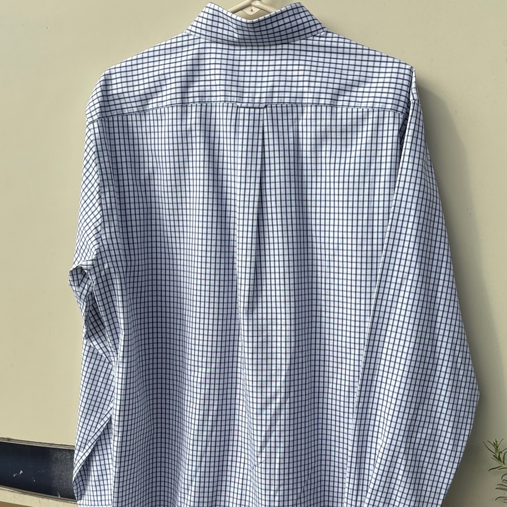 Nautica Men's Navy and White Checkered Dress Shirt - Picture 4 of 7